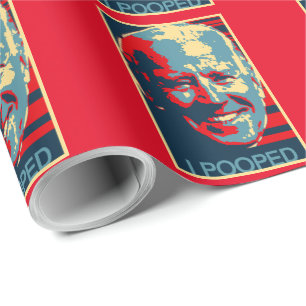 JOE BIDEN FUNNY I POOPED OBAMAIZED CHRISTMAS WRAPP WRAPPING PAPER