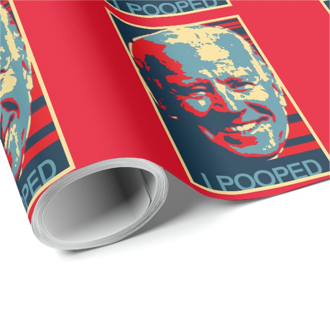 JOE BIDEN FUNNY I POOPED OBAMAIZED CHRISTMAS WRAPP WRAPPING PAPER (Roll Corner)