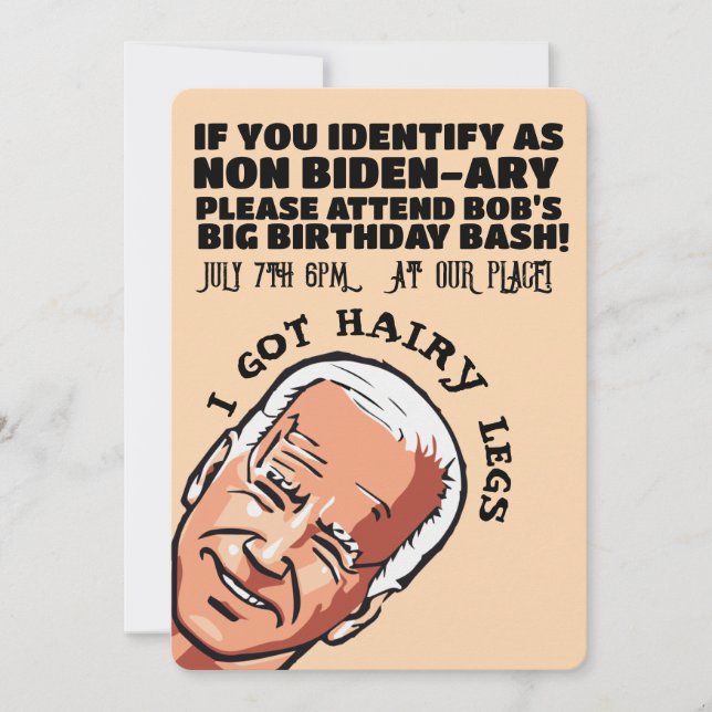 JOE BIDEN FUNNY PARTY CUSTOM Invitations (Front)