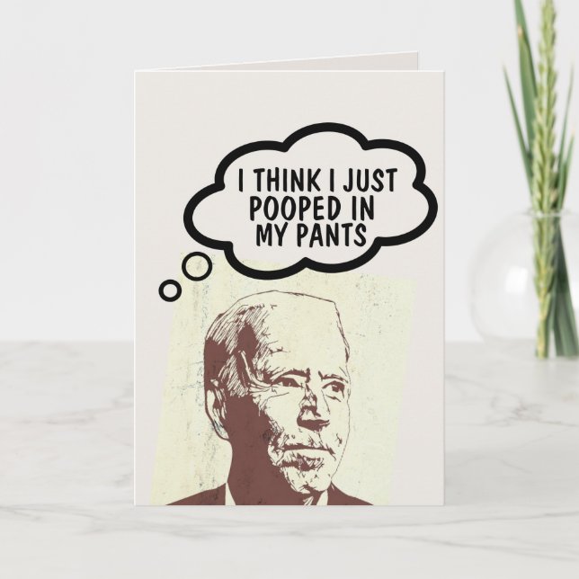 JOE BIDEN FUNNY POOP BIRTHDAY CARDS (Front)