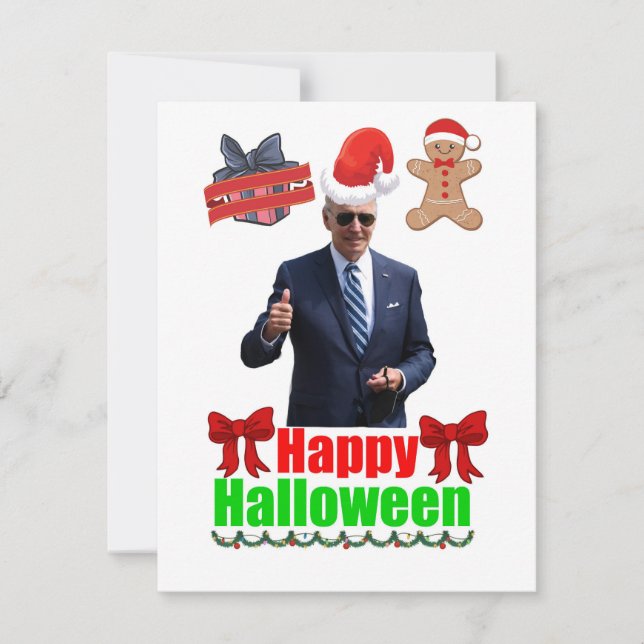 Joe Biden Happy Halloween Christmas Card (Front)