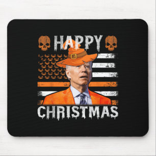 Joe Biden Happy Halloween Happy Christmas Us Flag Mouse Pad