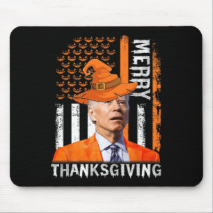 Joe Biden Happy Halloween Merry Thanksgiving Us Fl Mouse Pad