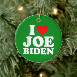Joe Biden Heart Gift Ceramic Tree Decoration