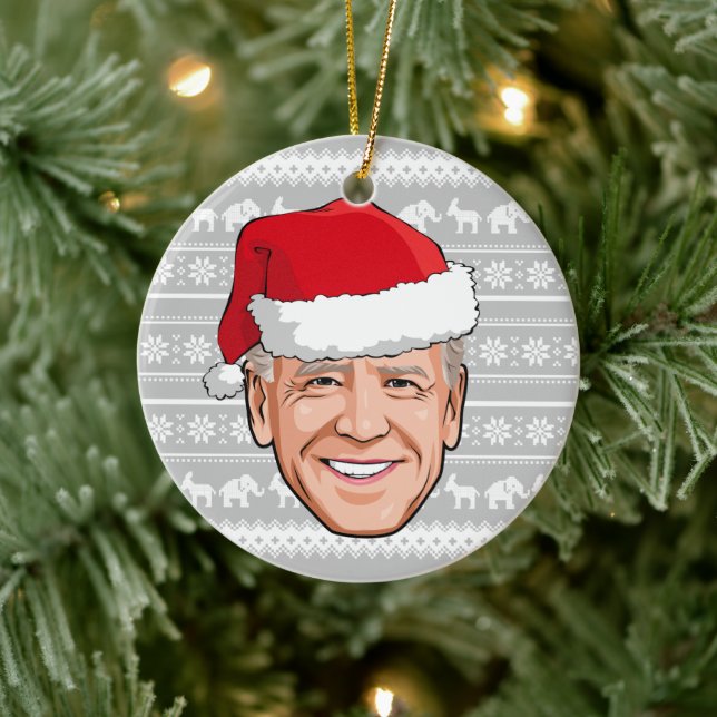 Joe Biden Holiday Ceramic Ornament (Tree)