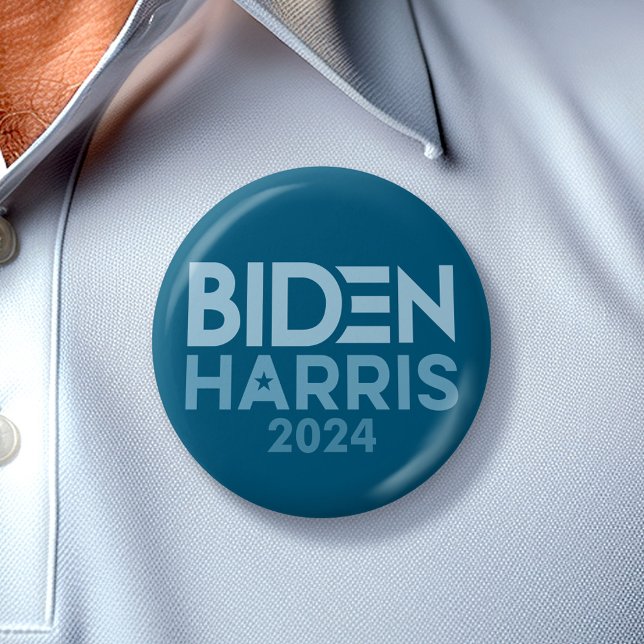 Joe Biden Kamala Harris 2024 blue white 6 Cm Round Badge (Biden Harris 2024 Button - Great Campaign and Rally button for the Next Election)