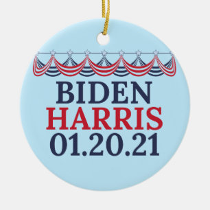 Joe Biden Kamala Harris Inauguration Day Ceramic Tree Decoration