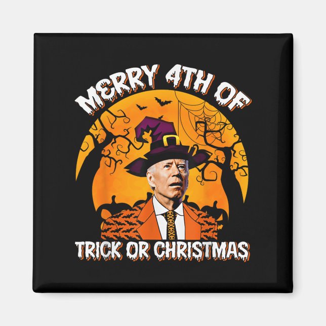 Joe Biden Merry 4th Of Halloween Trick Or Treat Ch Magnet (Front)