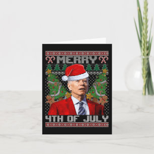 Joe Biden Merry 4th Of July Ugly Christmas For Wom Card