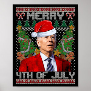 Joe Biden Merry 4th Of July Ugly Christmas For Wom Poster