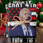 Joe Biden Merry 4th of You Know...The Thing Wrapping Paper Sheet<br><div class="desc">Biden Dazed Merry 4th of You Know the Thing. Biden Dazed Merry 4th of You Know... The Thing Funny Biden. Merry 4th of July You Know The Thing Santa Biden Christmas. A sarcastic humourous gift for Democrats or Republicans who are anti Joe Biden for President</div>
