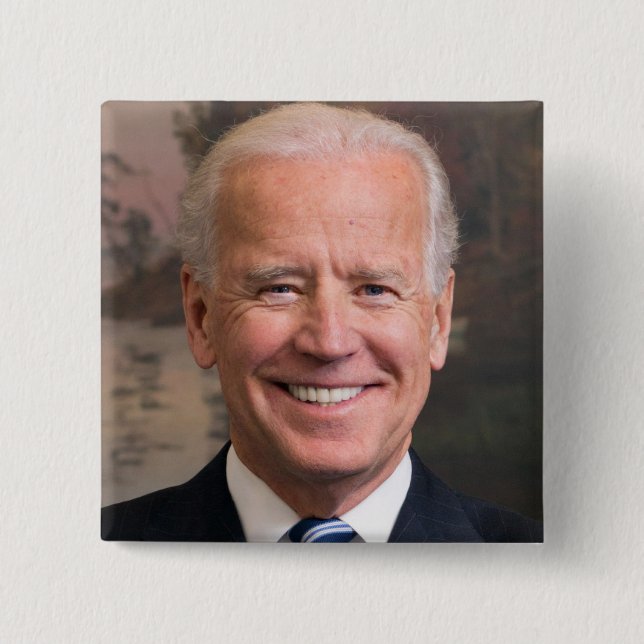 Joe Biden Portrait Photo 15 Cm Square Badge (Front)