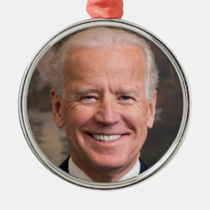 Joe Biden Portrait Photo Metal Tree Decoration
