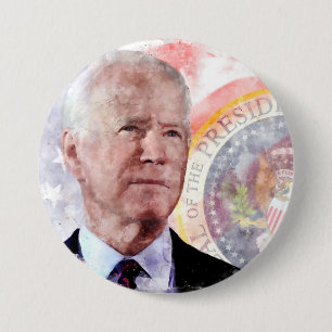 Joe Biden portrait, President of the United States 7.5 Cm Round Badge