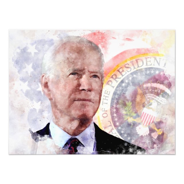 Joe Biden portrait, President of the United States Photo Print (Front)