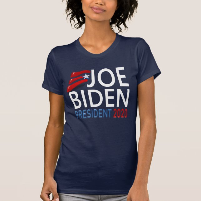 Joe Biden President 2020 Election Red Blue Text T-Shirt (Front)
