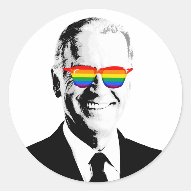 Joe Biden Pride Classic Round Sticker (Front)
