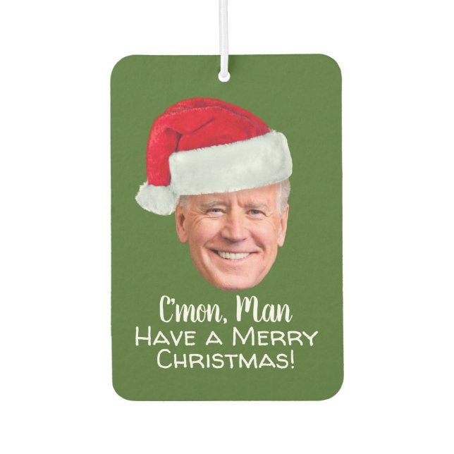 Joe Biden Santa Hat - C'mon Man Merry Christmas Car Air Freshener (Front)