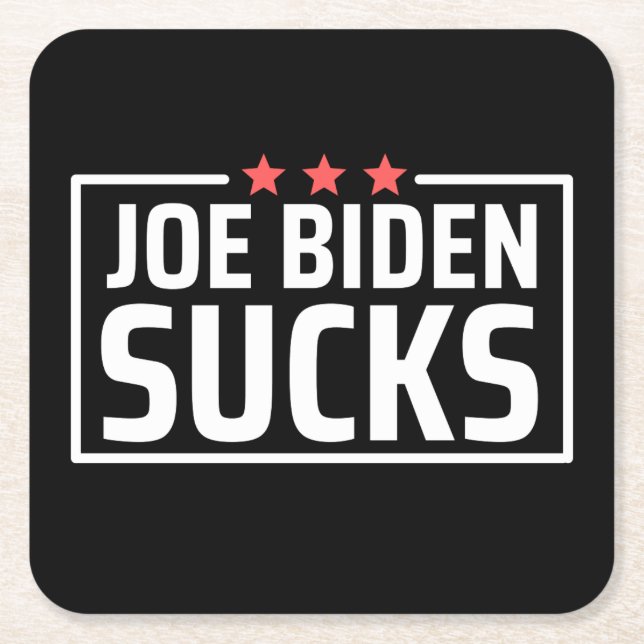 joe Biden Sucks Square Paper Coaster (Front)