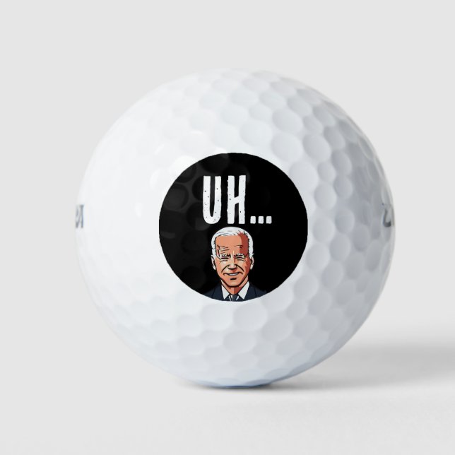 JOE BIDEN UH? CONFUSED FUNNY GOLF BALLS (Front)