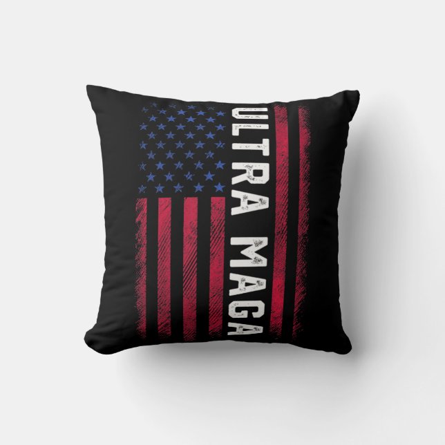 Joe Biden Ultra Maga  Ultra Maga America Flag  Cushion (Front)