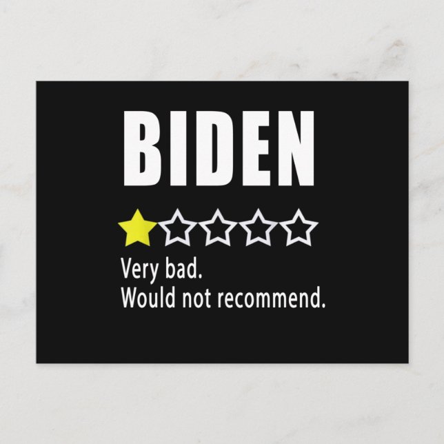 Joe Biden Very bad. Would not recommend Postcard (Front)