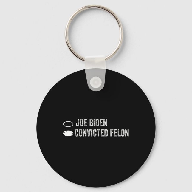 Joe Biden Vs Convicted Felon - Ballot Paper Key Ring (Front)