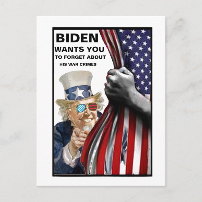 Joe Biden War Criminal Postcard (Front)