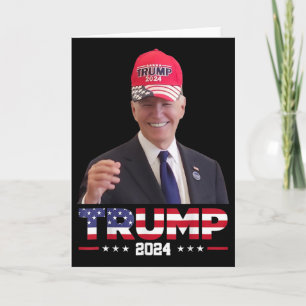 Joe Biden Wearing A Trump Hat 1  Card