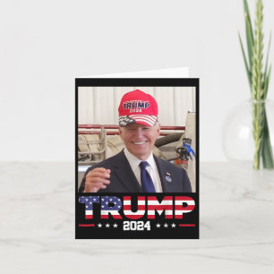 Joe Biden Wearing A Trump Hat Card