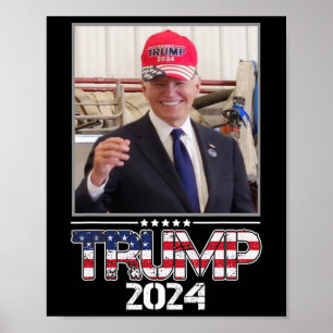 Joe Biden Wearing A Trump Hat Election Funny Poster