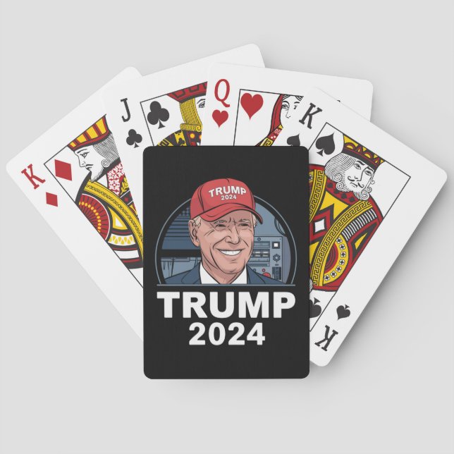 Joe biden Wearing A Trump Hat Playing Cards (Back)