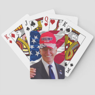 Joe biden Wearing A Trump Hat Playing Cards