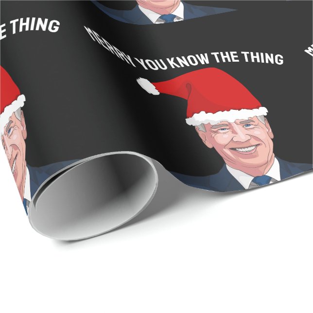 JOE BIDEN WEARING SANTA HAT THE THING WRAPPING PAP PAPER (Roll Corner)