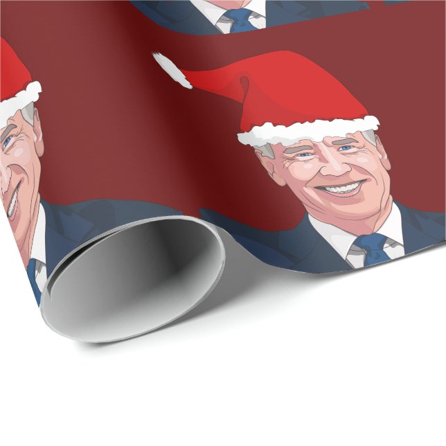 JOE BIDEN WEARING SANTA HAT WRAPPING PAPER (Roll Corner)