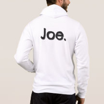 Joe. Name Word in black lettering on white
