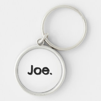 Joe. Name Word in black lettering on white Key Ring