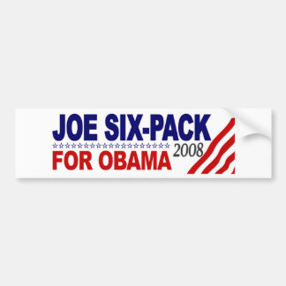 Joe Six-Pack for Obama 2008 Bumper Sticker