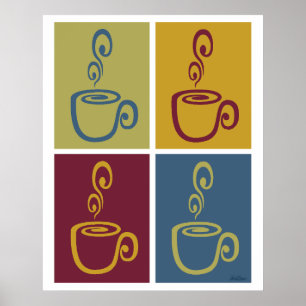 Joe Time Coffee Pop Art Muted Print