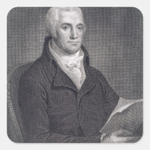 Joel Barlow (1754-1812), engraved by Asher Brown D Square Sticker