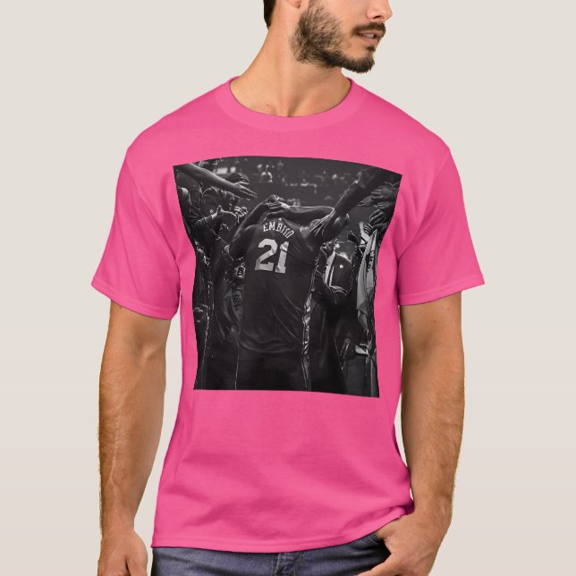 Joel Embiid - Black  White T-Shirt (Front)