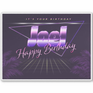 Joel Name First name lila retro Sticker Birthday