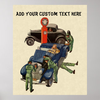 Joe's Full Service Gas Station, Vintage Business Poster
