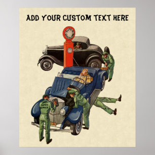 Joe's Full Service Gas Station, Vintage Business Poster