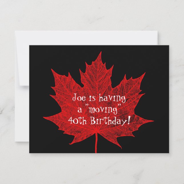 Joe's Maple Leaf Invitation (Front)