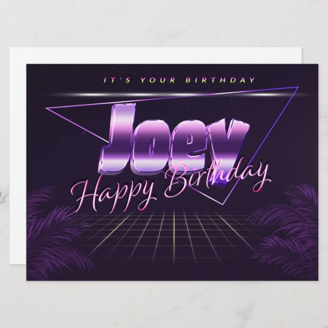 Joey Name First name lila retro card Birthday (Front/Back)