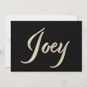 Joey Name white gold Handwriting Card