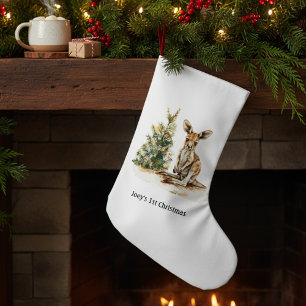 Joey's First Christmas, custom Small Christmas Stocking