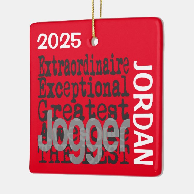 Jogger Extraordinaire CUSTOM Ceramic Ornament (Left)