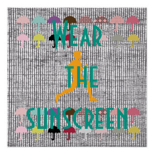 Jogging Beach Sunscreen Motivational Poster